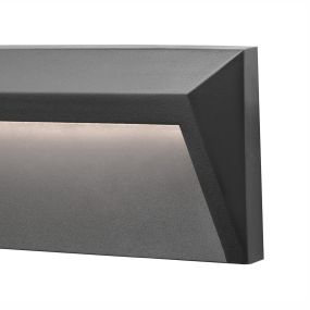 Nova Luce Luton - Außenwandleuchte - 23 x 3,3 x 8 cm - 1,6W LED inkl. - IP65 - dunkelgrau