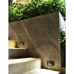 Nova Luce Krypton - Außenwandleuchte - 8,5 x 5 x 8,5 cm - 3W LED inkl. - IP54 - dunkelgrau