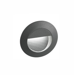 Nova Luce Krypton - Wandeinbauleuchte - Ø 8 x 5,5 cm - 3W LED inkl. - IP54 - dunkelgrau