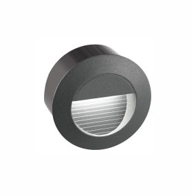 Nova Luce Krypton - Wandeinbauleuchte - Ø 8 x 5,5 cm - 3W LED inkl. - IP54 - dunkelgrau