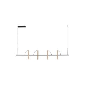 Nova Luce Prato - Hängelampe - 150 x 230 x 9,2 cm - 22W dimmbar LED inkl. - Mokka Kaffee und schwarz