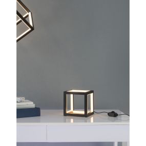 Nova Luce Gabbia - Tischleuchte - 16 x 16 x 16 cm - 20 dimmbare LED inkl. - Sand schwarz