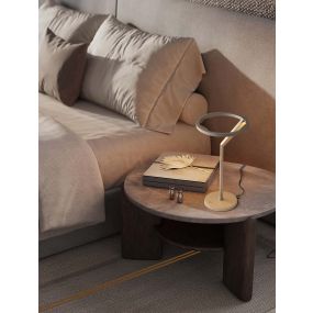 Nova Luce Tilia - Tischleuchte - Ø 22 x 38 cm - 16W dimmbar LED inkl. - Mokka Kaffee