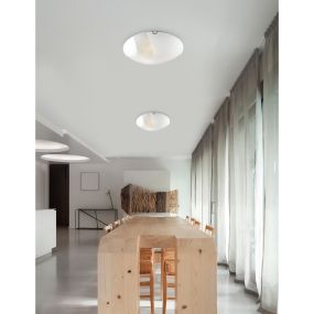 Nova Luce Quale - Deckenleuchte - Ø 40 x 8 cm - weiß und chrom