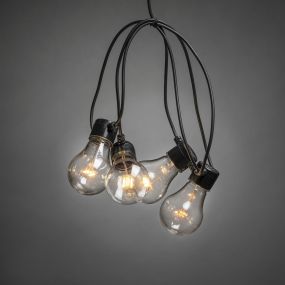 Konstsmide - dekoratives Partylichtset mit Dimmfunktion - 4,5m Länge mit 10m Kabel - 10 LED Birnen inkl. - 4W -IP44 - schwarz