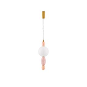 Nova Luce Obrie - Hängelampe - Ø 20 x 180 cm - 12W LED inkl. - messing gold, orange und rosa