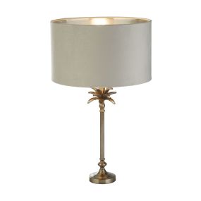 Searchlight Palm - Tischleuchte - Ø 38 x 65 cm - antik nickel und grau