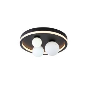 Searchlight Trident - Deckenleuchte - Ø 40 x 16 cm - 24W LED inkl. - schwarz und opal
