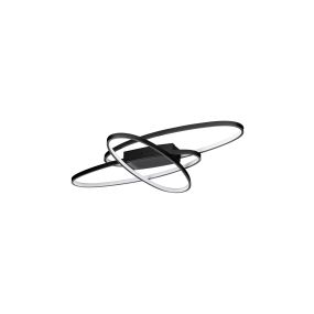 Nova Luce Ipon - Deckenleuchte - Ø 85 x 7 cm - 47W dimmbar LED inkl. - matt schwarz