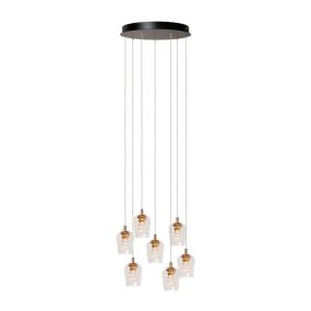 Lucide Berliane - Hängeleuchte - Ø 39 x 164,5 cm - 7 x 3,8W dimmbare LED inkl - transparent und gold
