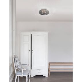 Nova Luce Clam - Badezimmer-Deckenleuchte - Ø 30 x 12 cm - IP44 - Rauch-Chrom