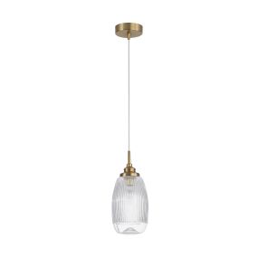 Nova Luce Mond - Pendelleuchte - Ø 13 x 120 cm - Gold satiniert und transparent