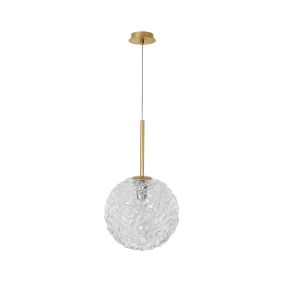 Nova Luce Mirano - Pendelleuchte - Ø 30 x 180 cm - Messing gold und transparent