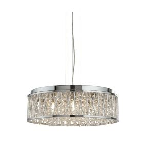 Searchlight Elise - Pendelleuchte - Ø 48 x 135 cm - Chrom