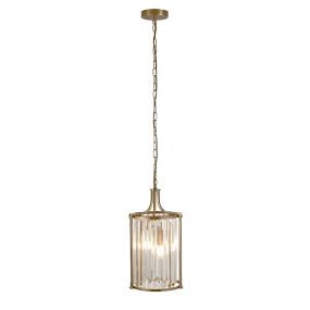 Searchlight Victoria - Pendelleuchte - Ø 26 x 150 cm - gold und transparent