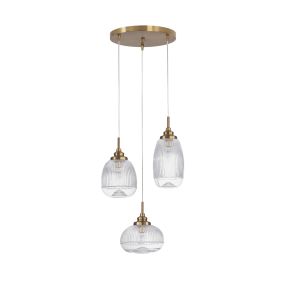 Nova Luce Mond - Pendelleuchte - Ø 49 x 120 cm - Gold satiniert und transparent