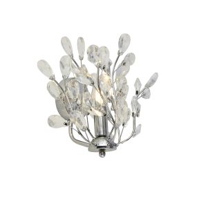 Searchlight Bouquet - Wandleuchte mit Zugschalter - 26 x 19 x 28 cm - Chrom und transparent