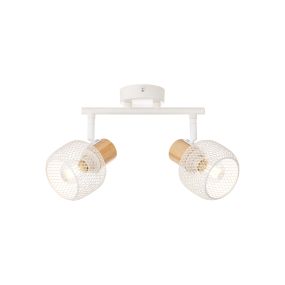 Brilliant Giada - Aufbaustrahler 2L - 38 x 10 x 17,5 cm - weiß und helles Holz
