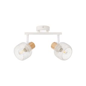 Brilliant Giada - Aufbaustrahler 2L - 38 x 10 x 17,5 cm - weiß und helles Holz