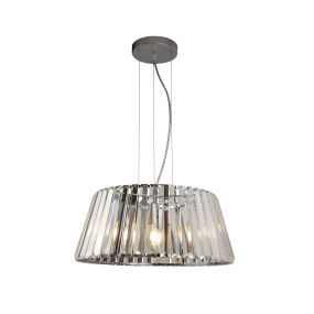 Searchlight Tiara - Pendelleuchte - Ø 47 x 150 cm - Chrom und transparent