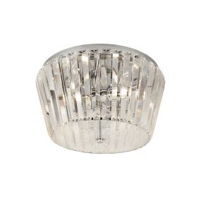 Searchlight Tiara - Deckenleuchte - Ø 40 x 23 cm - Chrom und transparent