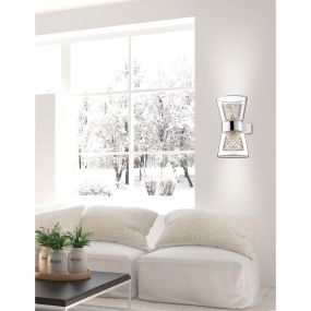 Nova Luce Boccale - Wandleuchte - 12,6 x 12 x 18 cm - 2 x 33W Halogen inkl. - Chrom und transparent