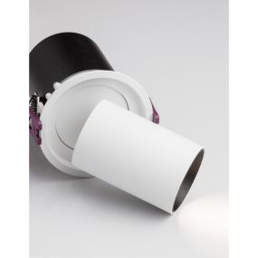 Nova Luce Pin - Aufbaustrahler 1L - Ø 8,4 x 18,6 cm - 12W LED inkl. - IP32 - weiß und schwarz