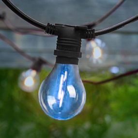 New Garden girlande Allegra - Lichtgirlande - 8m Girlande davon 3,25m Schnur - 10 LED Birnen inkl. - IP44 - schwarz - RGB