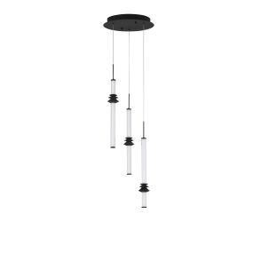 Nova Luce Stalactite - Hängelampe - Ø 35 x 170 cm - 18W dimmbar LED inkl. - sand schwarz