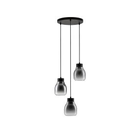 Nova Luce Blacu - Hängelampe -Ø 32 x 120 cm - rauchiger Farbverlauf und Schwarz
