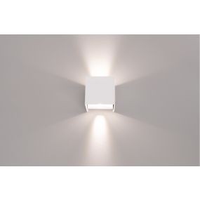 Century Italia Appalque - Außenwandleuchte mit 2 verstellbaren Lichtkegeln - 12 x 12 x 12 cm - 20W LED inkl - verstellbare Lichtfarbe - IP65 - weiß