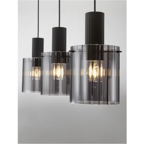 Nova Luce Mirbi - Hängeleuchte - 96 x 18 x 120 cm - geräuchert
