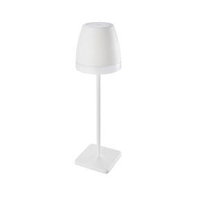 Nova Luce Colt - Batteriebetriebene Tischleuchte für den Außenbereich - Ø 11 x 38 cm - 1W dimmbare LED inkl. - IP44 - sandweiß