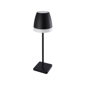 Nova Luce Colt - batteriebetriebene Tischleuchte für den Außenbereich - Ø 11 x 38 cm - 1W dimmbare LED inkl - IP44 - sand schwarz
