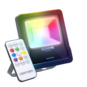 Century Italia Rainbow - Searchlight - 10 x 2,7 x 12,5 cm - 10W LED inkl. - einstellbare Lichtfarbe - IP65 - schwarz
