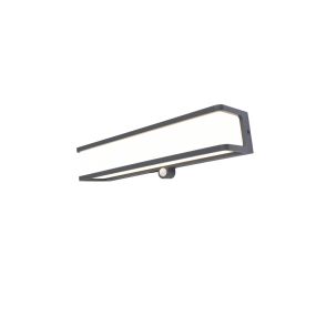 Lutec Doblo - Außen-Solar-Wandleuchte mit Bewegungsmelder - 9,1 x 35 x 9 cm - 16,5W LED inkl - IP44 - dunkelgrau