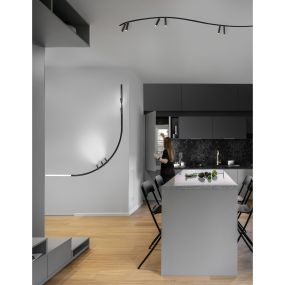 Nova Luce Curve - Kurvenbahn 72 Grad für Aussparung Magnetprofil - 120 x 6,9 x 7,5 cm - Sand schwarz