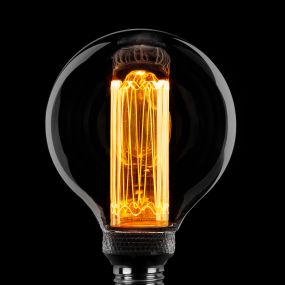 ETH LED-Glühbirne - Ø 8 cm - E27 - 3 Stufen dimmbar - 5W - 1800K - geräuchert