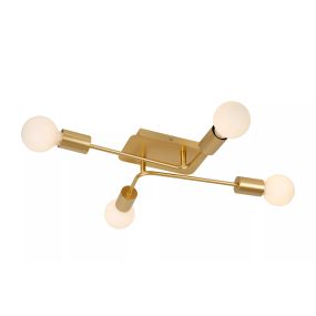 Lucide Lester - Deckenleuchte - 51 x 39 x 9 cm - matt gold