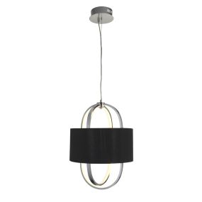 Searchlight Madrid - Pendelleuchte - Ø 38 x 130 cm - 20W dimmbare LED inkl - schwarz und chrom