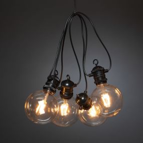 Konstsmide - dekorative Lichtschnur mit Dimmfunktion - Starterset - 9,15 Meter Länge plus 10,85 Meter Schnur - 10 austauschbare LED-Lampen inkl. - 7W - IP44 - schwarz