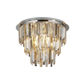Searchlight Clarissa - Deckenleuchte - Ø 45 x 34 cm - Chrom und Amber