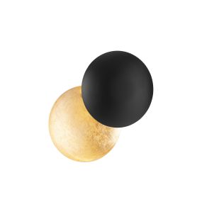 Nova Luce Soleil - wandleuchte - Ø 20 x 20 cm - 6W LED inkl. - Sand schwarz und gold