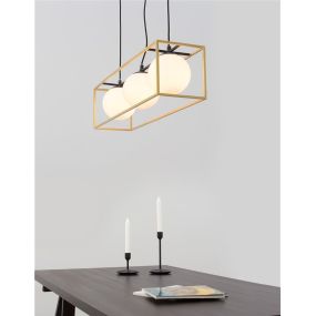Nova Luce Juliet - Hängeleuchte - 70 x 18 x 120 cm - Messing und weiß