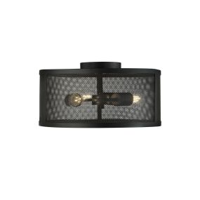 Searchlight Fishnet - Deckenleuchte - Ø 45 x 21 cm - mattschwarz