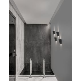 Nova Luce Miley - Wandleuchte - 7,4 x 7,4 x 13,6 cm - 6W LED inkl. - IP54 - sand schwarz