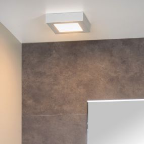 Lucide Brice-Led - Deckenleuchte - 10,8 x 10,8 x 3,9 cm - 8W dimmbare LED inkl. - IP44 - weiß