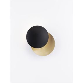 Nova Luce Shell - Wandleuchte - Ø20 x 11 cm - 7W LED inkl. - schwarz & gold