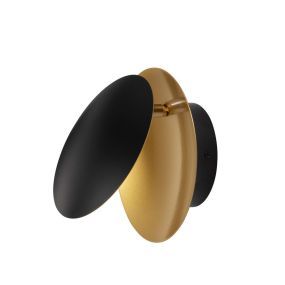 Nova Luce Shell - Wandleuchte - Ø20 x 11 cm - 7W LED inkl. - schwarz & gold