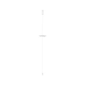 Nova Luce Olos - Hängelampe - Ø 35 x 330 cm - 21W dimmbar LED inkl. - Sand weiß und chrom spiegel